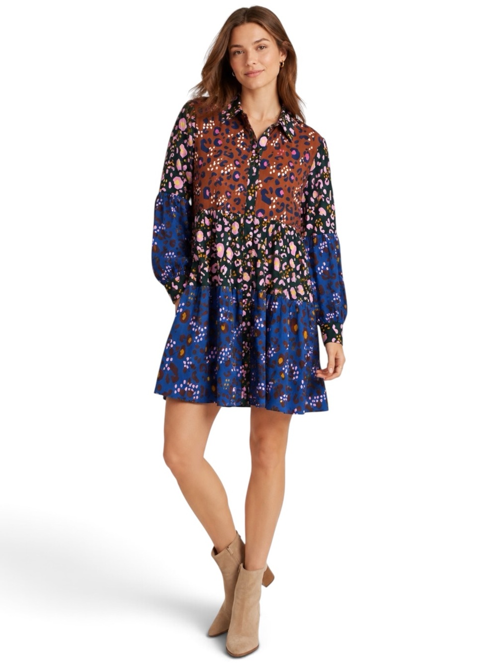 Maeve Anthropologie Spotted Tunic Dress L NWT Animal Print